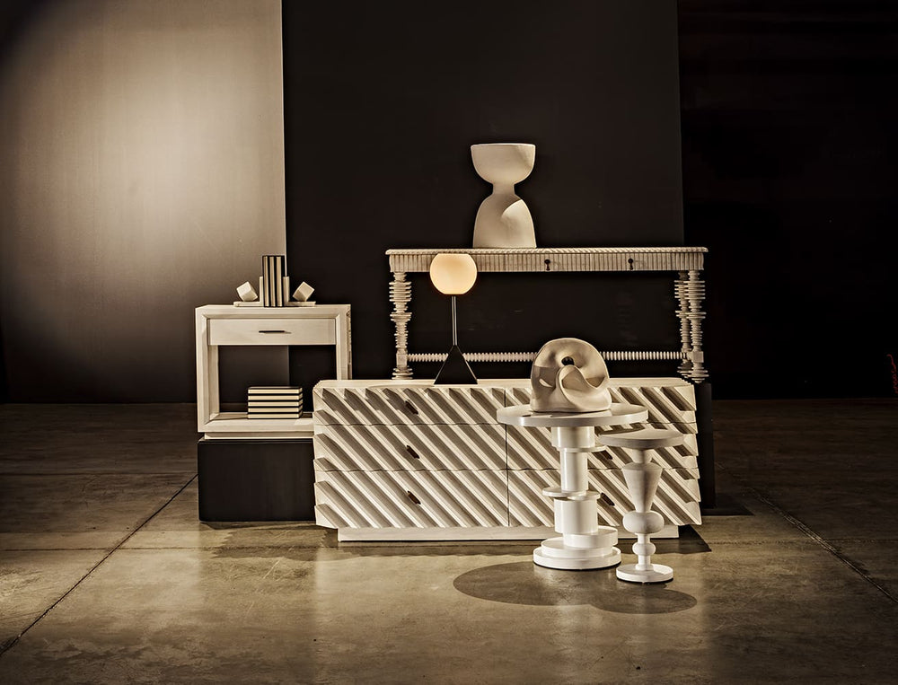 Traugott Sculpture, Fiber Cement-Noir Furniture-Blue Hand Home