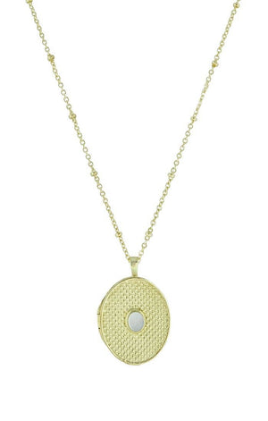 Zina Oval Locket-Blue Hand Home