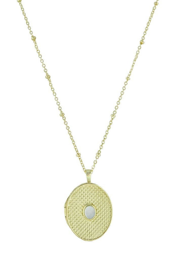 Zina Oval Locket-Blue Hand Home