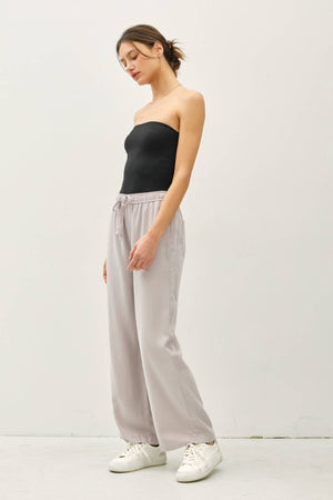 TENCEL WIDE LEG PANTS-Blue Hand Home