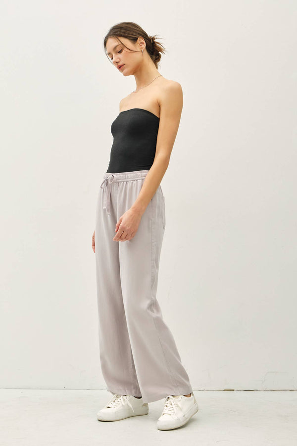 TENCEL WIDE LEG PANTS-Blue Hand Home