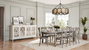 Market Butterfly Oval Extension Table 82 - 103"-Blue Hand Home