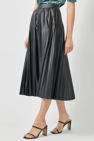 60289 Leather Pleating Skirt-Blue Hand Home