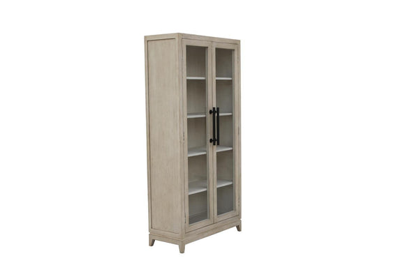 Lexington Tall Cabinet White Wash-Blue Hand Home