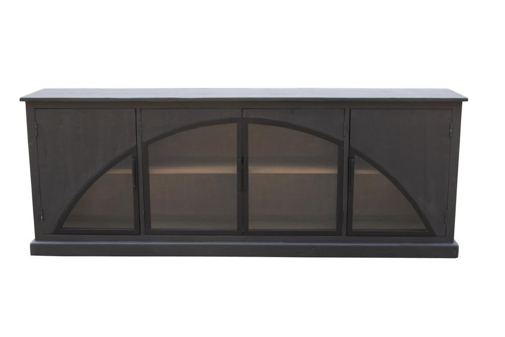 Evanston Long Cabinet Black-Blue Hand Home