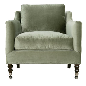 Madeline Express Chair - Antiqued Moss Velvet-Blue Hand Home