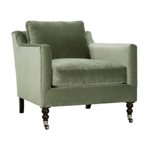 Madeline Express Chair - Antiqued Moss Velvet-Blue Hand Home