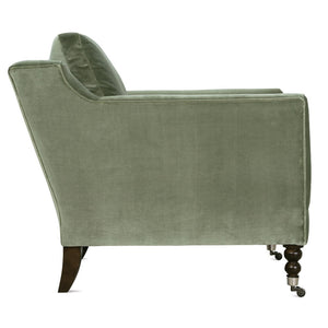 Madeline Express Chair - Antiqued Moss Velvet-Blue Hand Home