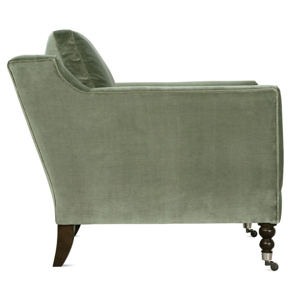 Madeline Express Chair - Antiqued Moss Velvet-Blue Hand Home