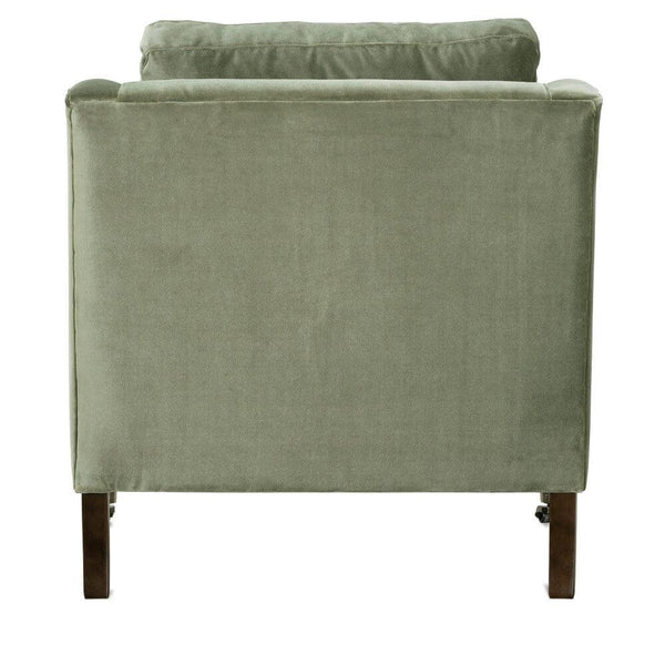 Madeline Express Chair - Antiqued Moss Velvet-Blue Hand Home