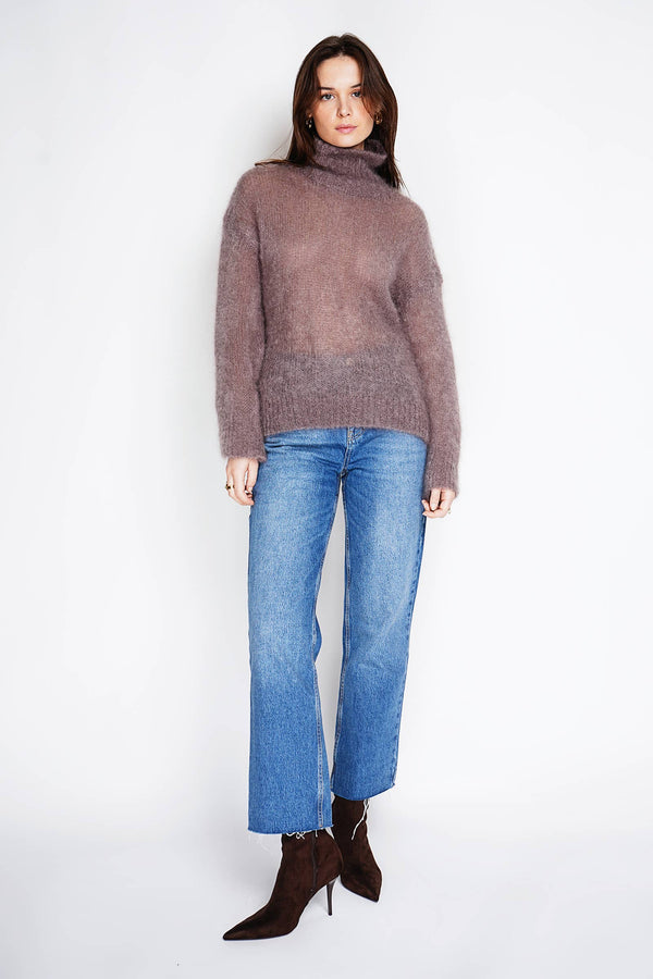 80% kid mohair sweater 3026: Gris foncé-Blue Hand Home