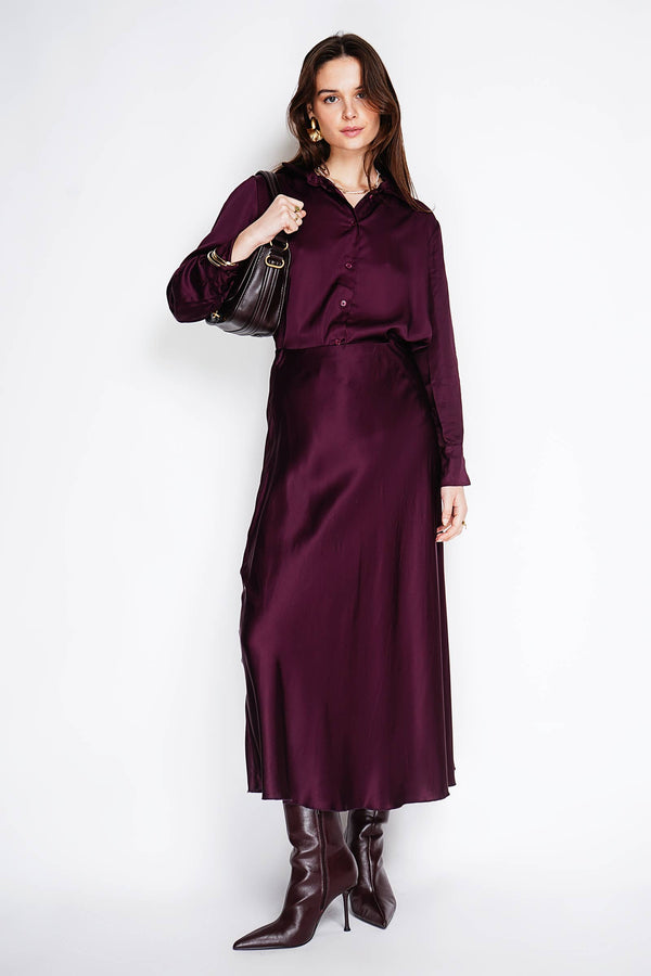 Satin skirt 2549-Blue Hand Home