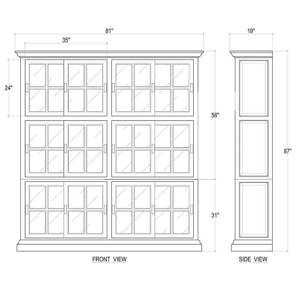 English Bookcase 2 Column w/ 12 LED-Blue Hand Home