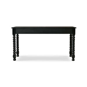 Console Desk w/ Barley Twist Leg In Batavia Black-Blue Hand Home