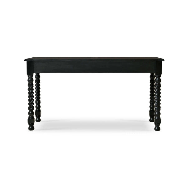Console Desk w/ Barley Twist Leg In Batavia Black-Blue Hand Home