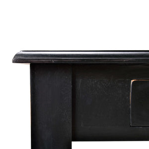 Console Desk w/ Barley Twist Leg In Batavia Black-Blue Hand Home