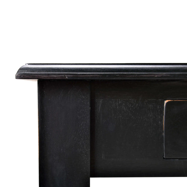 Console Desk w/ Barley Twist Leg In Batavia Black-Blue Hand Home