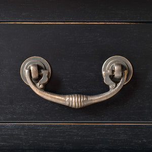 Console Desk w/ Barley Twist Leg In Batavia Black-Blue Hand Home