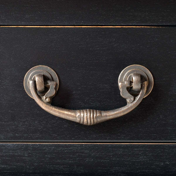 Console Desk w/ Barley Twist Leg In Batavia Black-Blue Hand Home