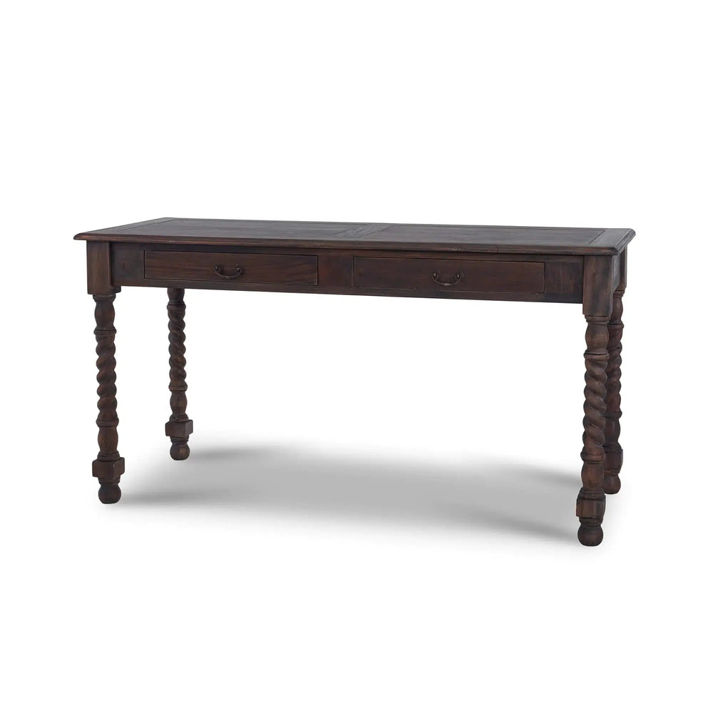 Console Desk w/ Barley Twist Leg-Blue Hand Home