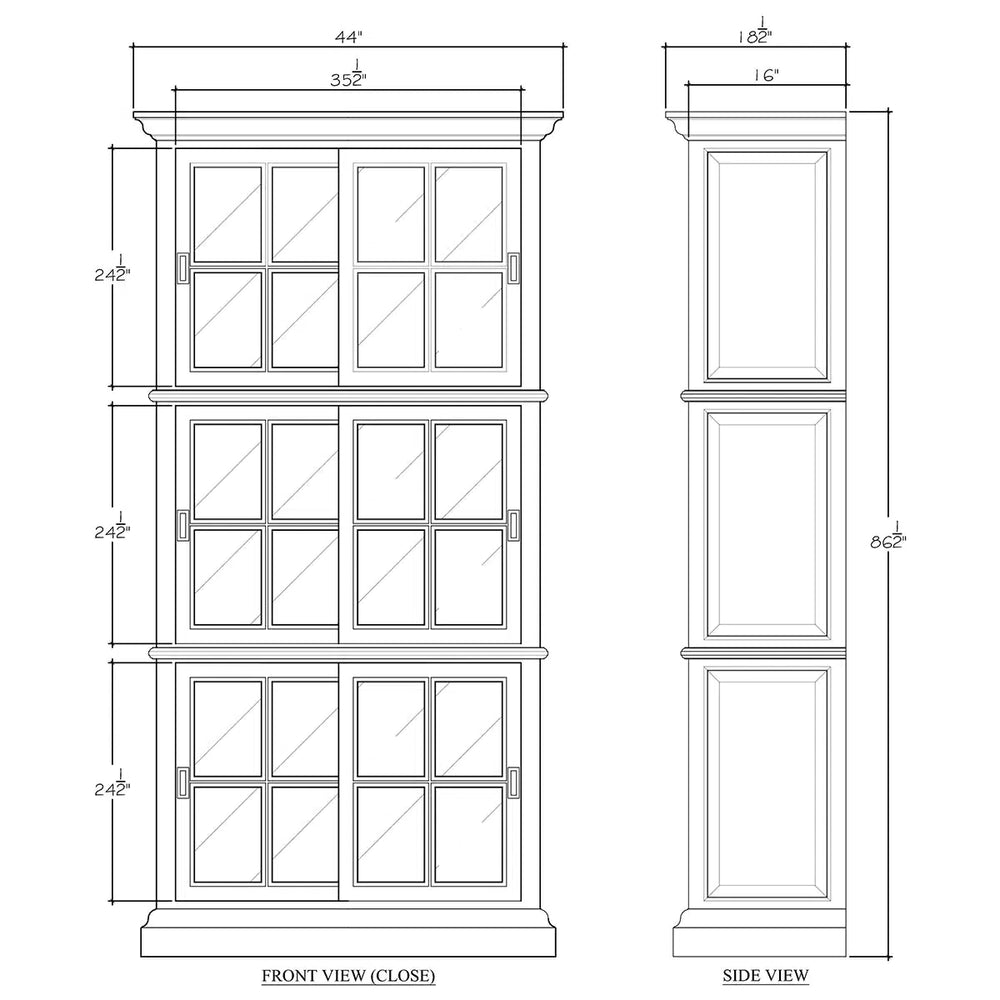English Bookcase 1 Column-Blue Hand Home