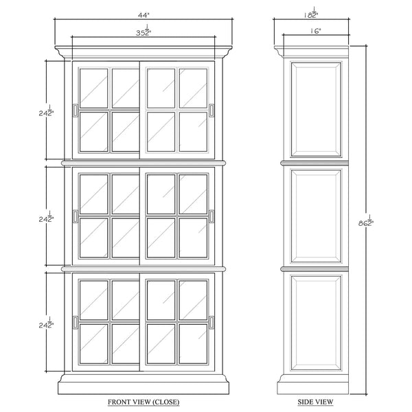 English Bookcase 1 Column-Blue Hand Home