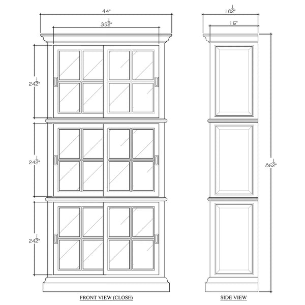 English Bookcase 1 Column w/ 6 LED-Blue Hand Home