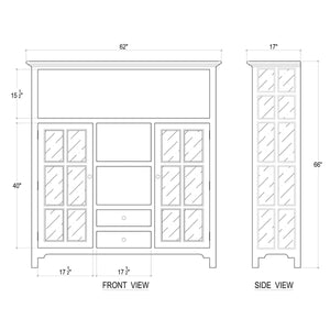 Aries Kitchen Cupboard 2 Drawer w/ 9 LED-Blue Hand Home