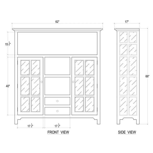 Aries Kitchen Cupboard 2 Drawer w/ 9 LED-Blue Hand Home