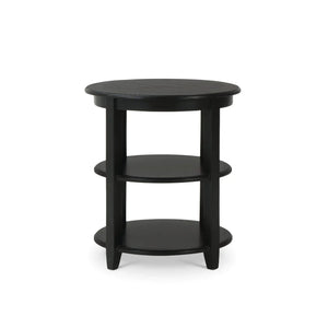 Luna Round 3 Tier Side Table In Batavia Black-Blue Hand Home