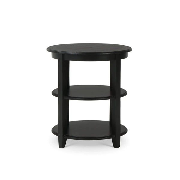 Luna Round 3 Tier Side Table In Batavia Black-Blue Hand Home