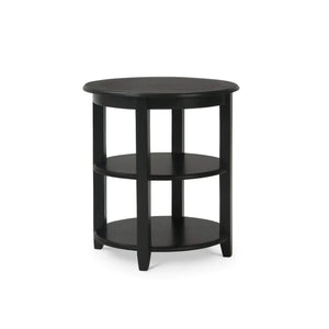 Luna Round 3 Tier Side Table In Batavia Black-Blue Hand Home