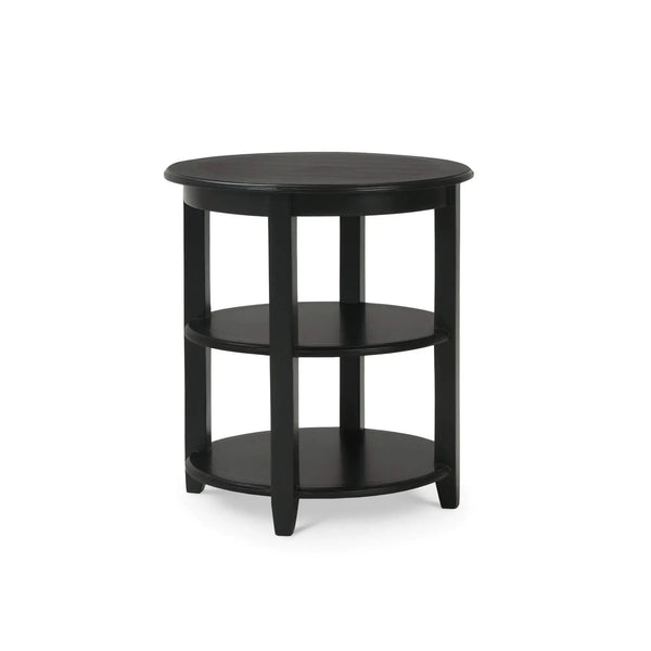 Luna Round 3 Tier Side Table In Batavia Black-Blue Hand Home