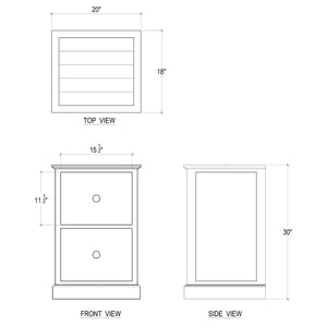 Emerson 2 Drawer Filing Cabinet-Blue Hand Home