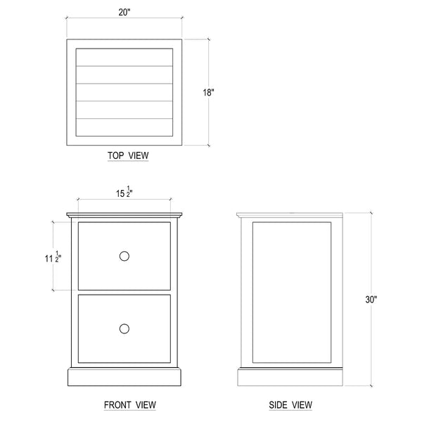 Emerson 2 Drawer Filing Cabinet-Blue Hand Home