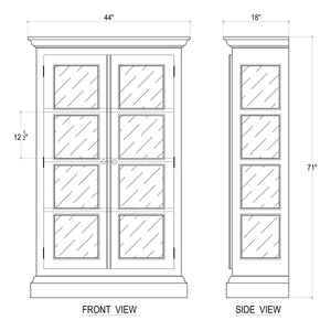 Ashton 2 Door Display Cabinet-Blue Hand Home