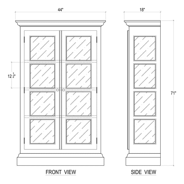 Ashton 2 Door Display Cabinet-Blue Hand Home