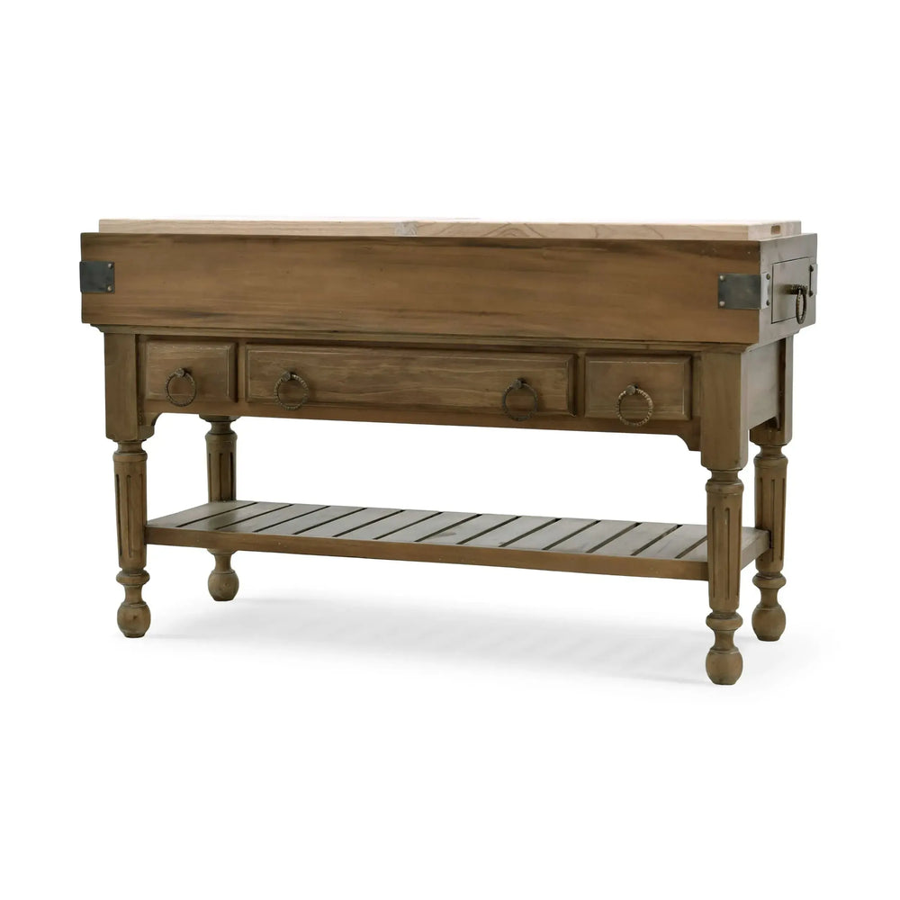 Large Boucherie In Straw Wash-Blue Hand Home