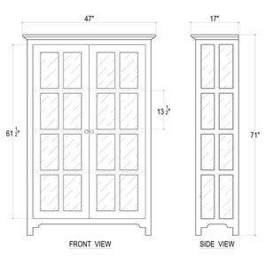 Aries Glass Door Bookcase-Blue Hand Home