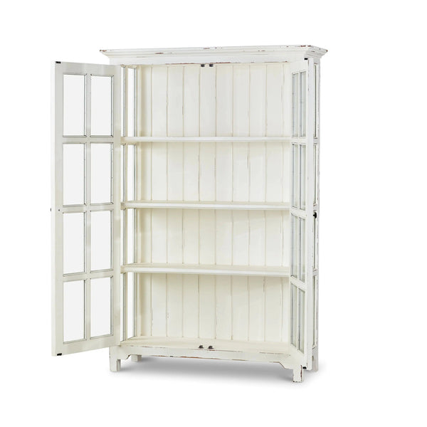 Aries Glass Door Bookcase-Blue Hand Home