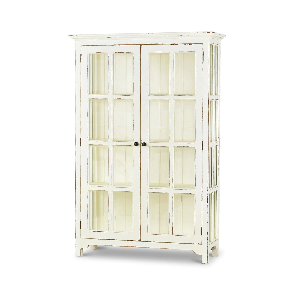 Aries Glass Door Bookcase-Blue Hand Home