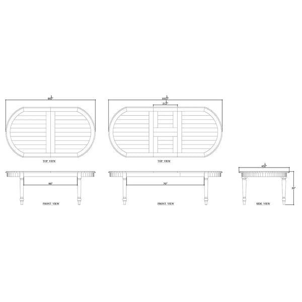 Market Butterfly Oval Extension Table 82 - 103"-Blue Hand Home