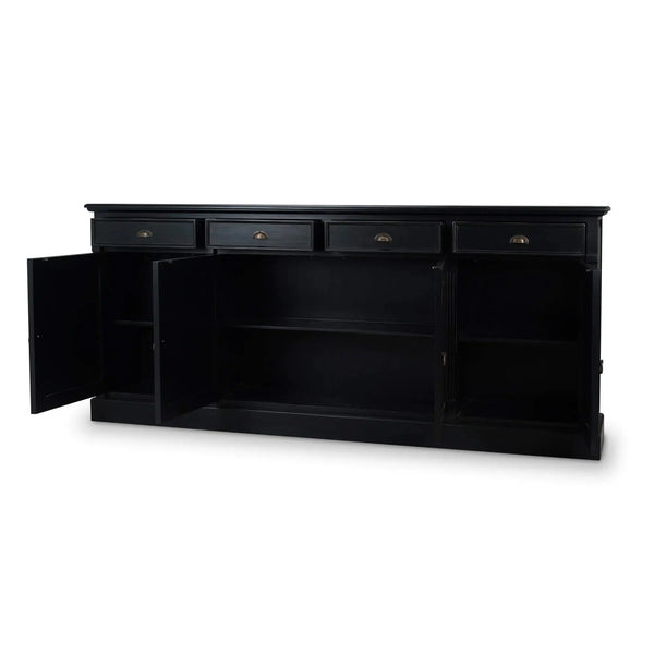 Hudson 4 Door Sideboard In Batavia Black-Blue Hand Home