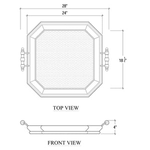 Victorian Octagonal Tray Square-Blue Hand Home
