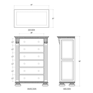 Charleston Tall Boy Dresser-Blue Hand Home