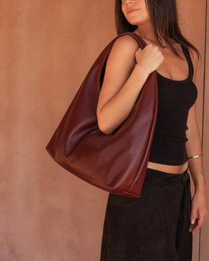 Monaco Shoulder Bag - Burgundy-Blue Hand Home