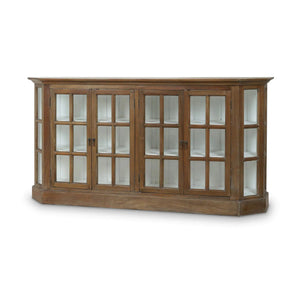 Cape Cod Narrow Media Console In Straw Wash & Architectural White-Blue Hand Home