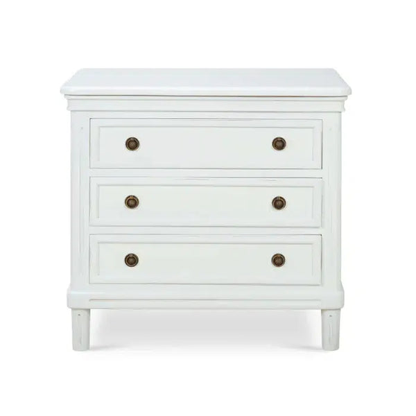 Hayward 3 Drawer Dresser Small In Architectural White-Blue Hand Home