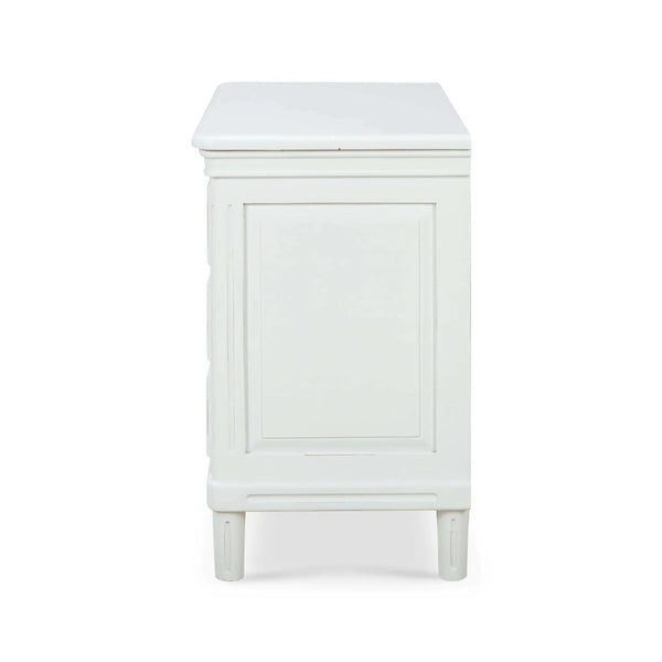 Hayward 3 Drawer Dresser Small In Architectural White-Blue Hand Home