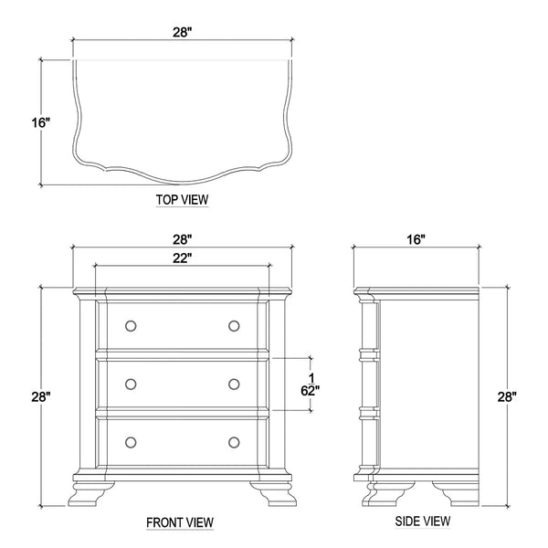 Davis Bedside-Blue Hand Home